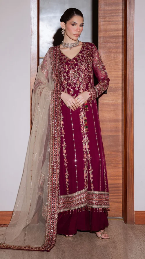 EMBROIDERED CHIFFON NEL-86