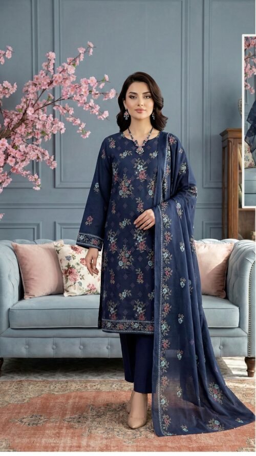 Lawn heavy embroidered D10