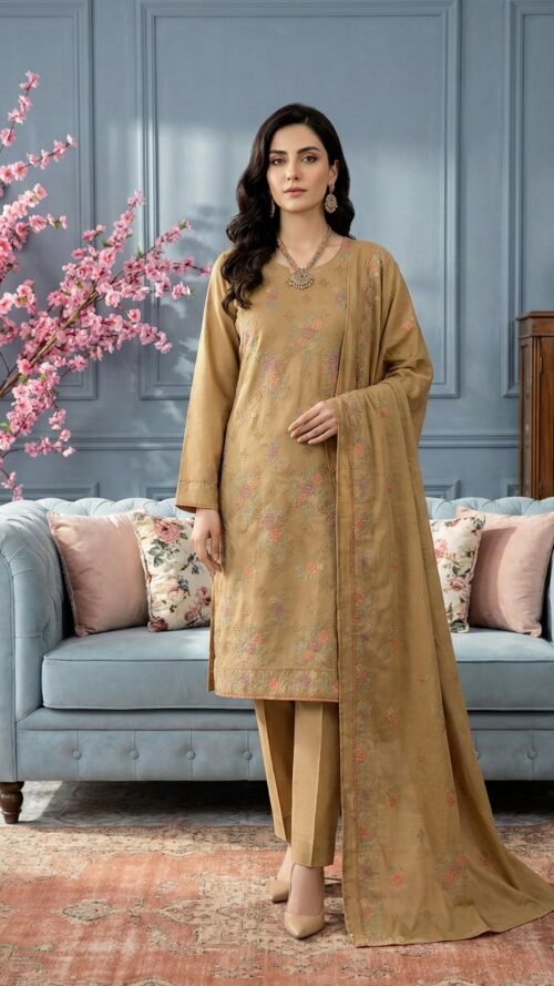 Lawn heavy embroidered D14