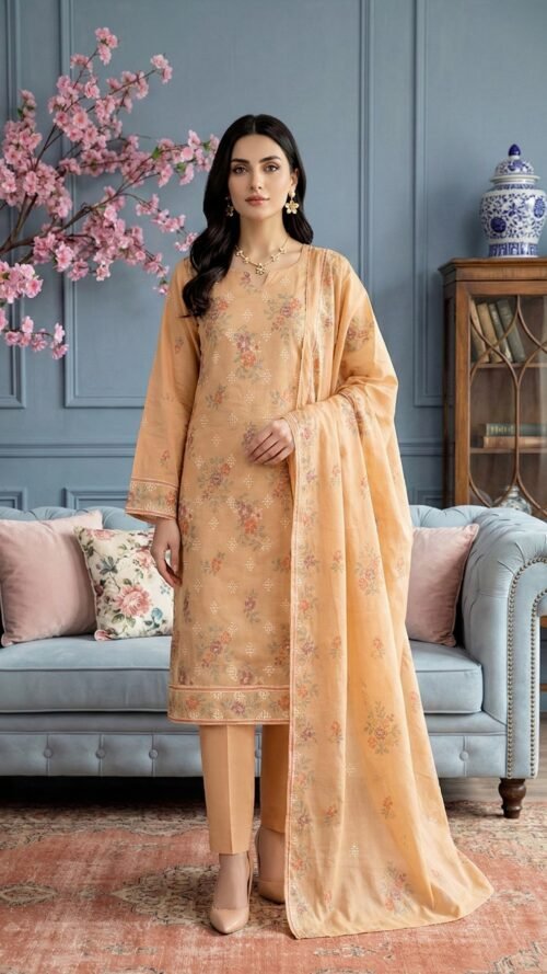 Lawn heavy embroidered D16