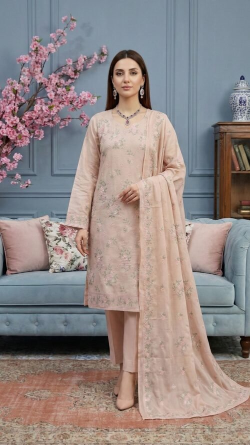 Lawn heavy embroidered D11