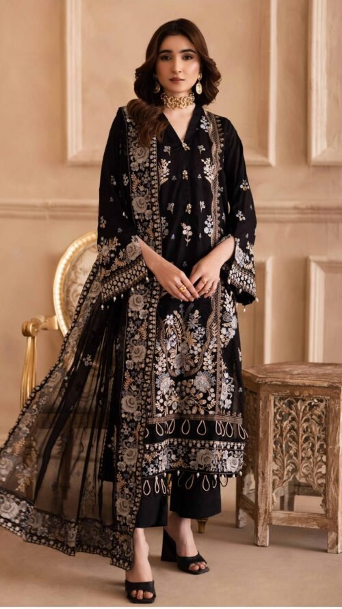Embroidered suits by johra yusra JH-918